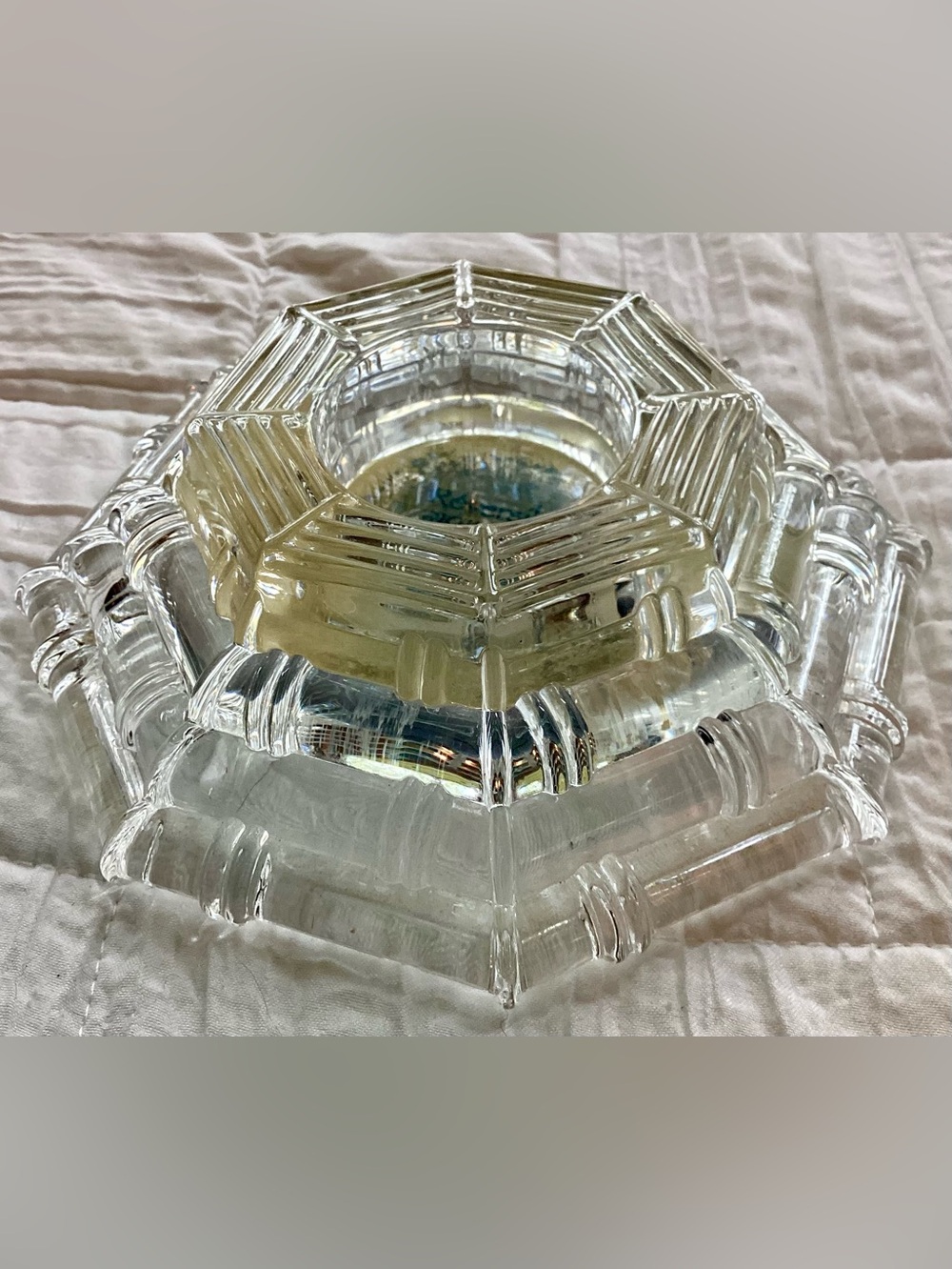 Vintage St. George Crystal 24% Lead Crystal Candleholder Made in USA 1980s-90s - Picture 3 of 15